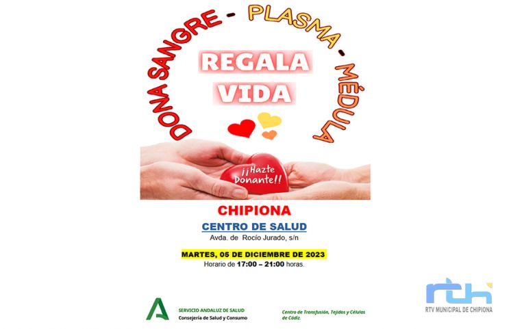 Nueva oportunidad para regalar vida donando sangre esta tarde en Chipiona