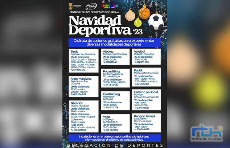 Llega ‘Navidad Deportiva 2023’, la oportunidad para toda la familia de acercarse a diferentes modalidades deportivas en Chipiona