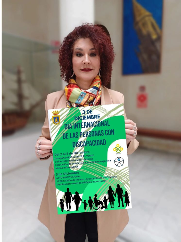 Isabel María Fernández presenta el cartel del Día de la Discapacidad en Chipiona