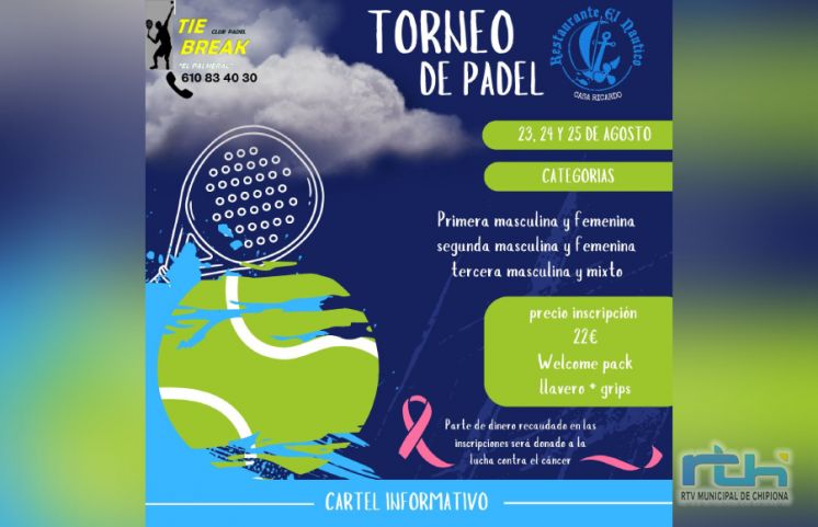 Las inscripciones para el Torneo de Pádel Restaurante El Náutico-Casa Ricardo se cierran hoy a las 14:00 h.