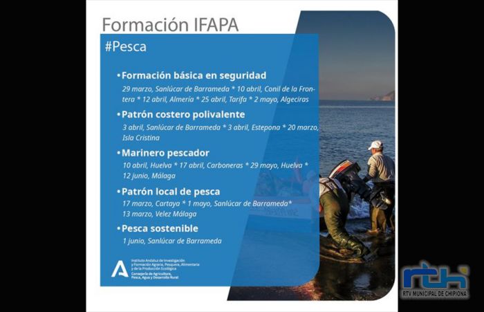 El IFAPA de Chipiona tiene en marcha un programa formativo sobre pesca con acciones hasta el próximo mes de junio