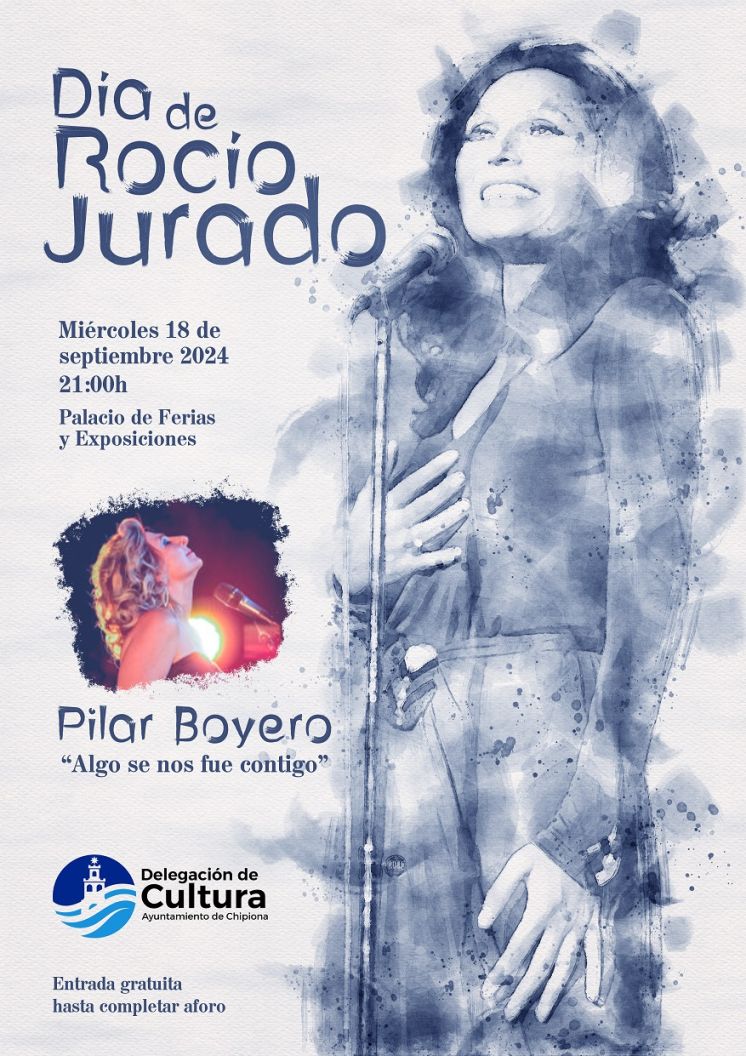 Un concierto de la cantante Pilar Boyero recordará en Chipiona a Rocío Jurado el 18 de septiembre